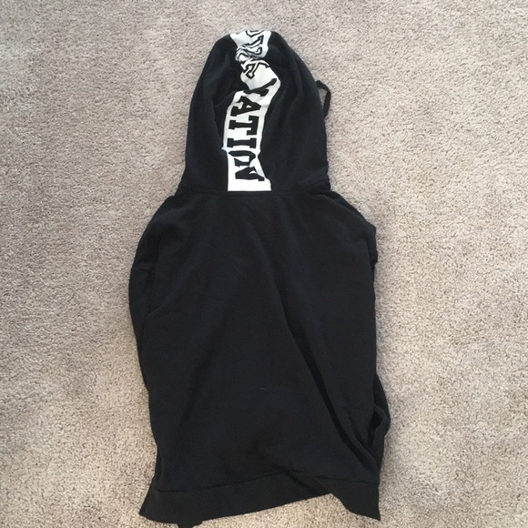 Black Cropped Pink Nation Hoodie - Picture 3 of 4